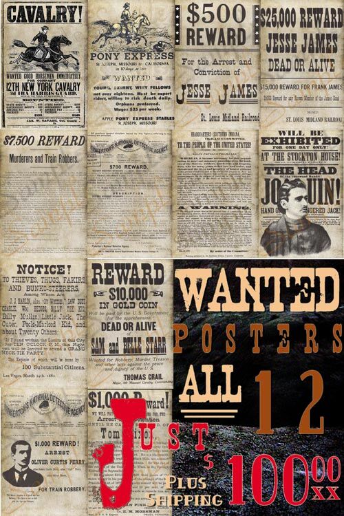 Authentic Wanted Posters