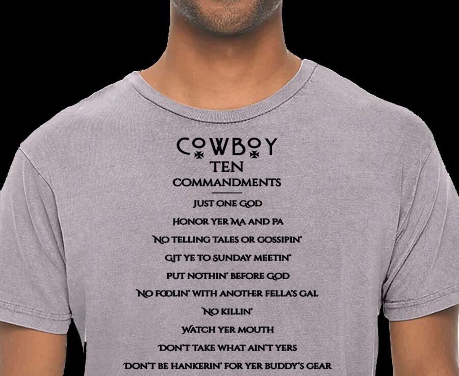 Cowboy Ten Commandments T-shirts and Hoodies