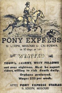 Pony Express Recruitment Poster