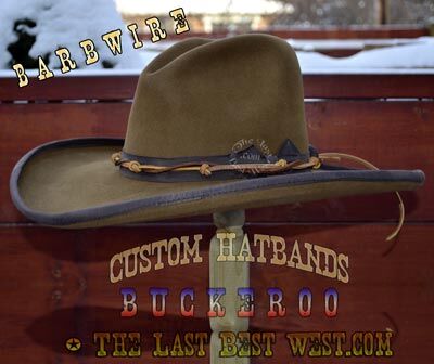 Barbwire Leather Hat band - The Last Best West display picture 1