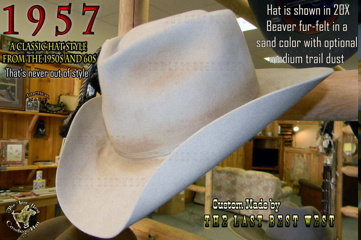 Vintage 50s XXX Fur Felt Western Cowboy 6 1/2 Cream American Hat Co American Hat Company 10X Fur Felt - Silver Sand - Al-Bar Ranch main image 3